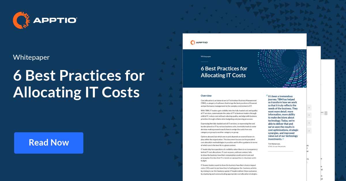 IT Cost Allocation 6 Best Practices Apptio