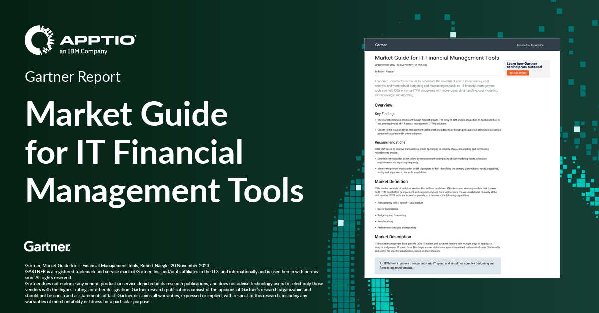 Market Guide for IT Financial Management Tools Apptio