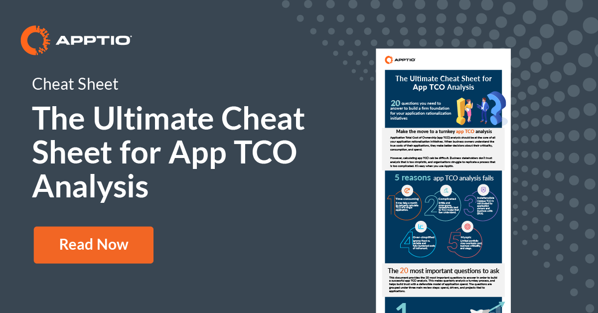 Application TCO Analysis The Ultimate Cheat Sheet Apptio