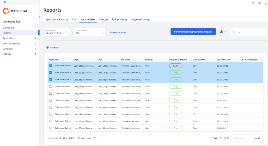 SaaS License Management Apptio