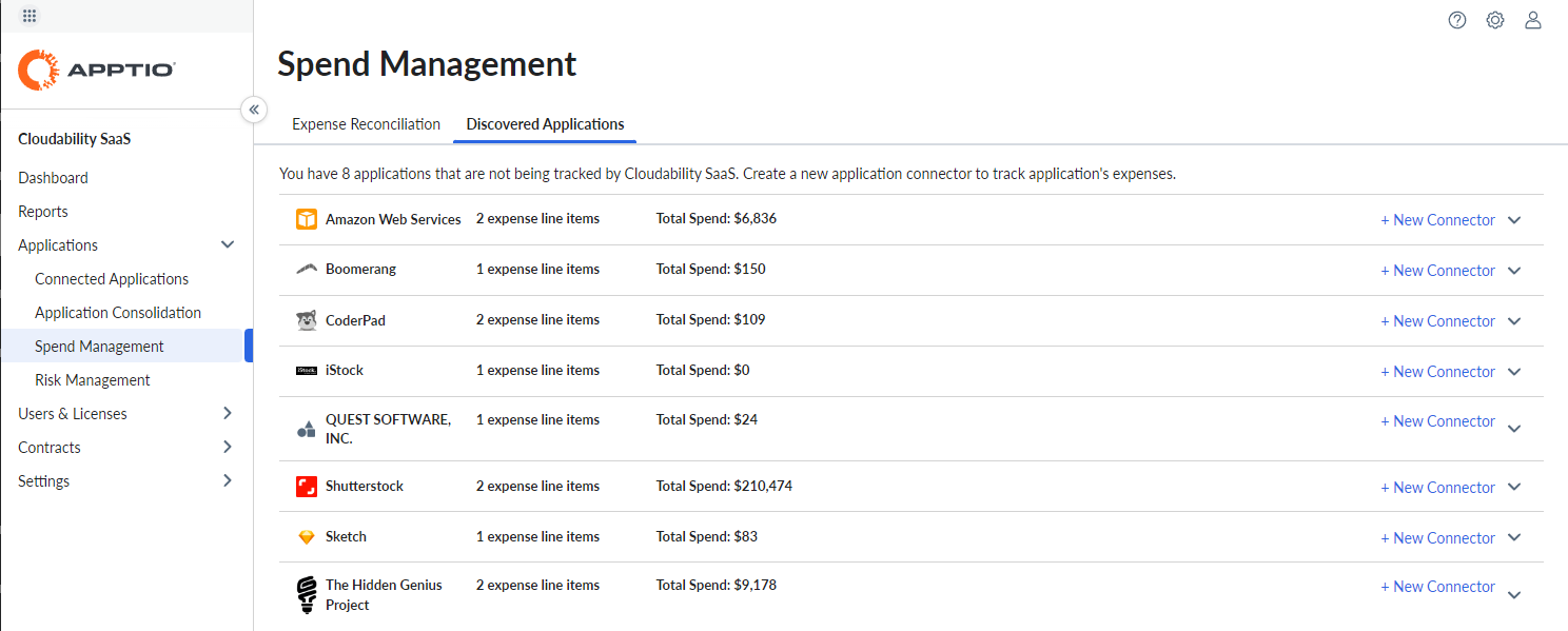 SaaS License Management Apptio